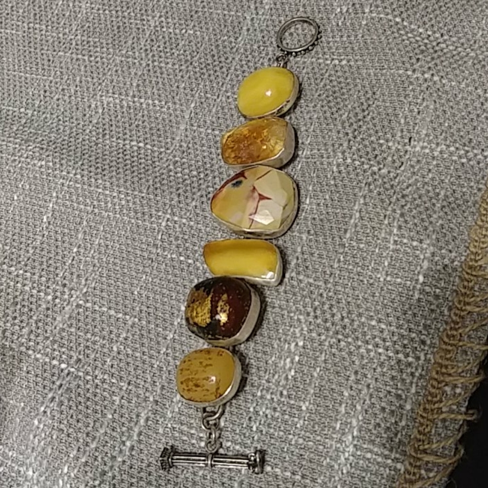 Rebecca Collins Horn Jasper Fossil Stone Bracelet